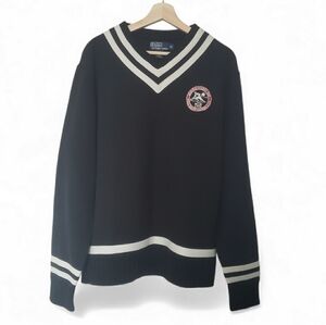 Polo Ralph Lauren Sweater Sweatshirt Winter Sports 1967 Ski Patch Black Size XL